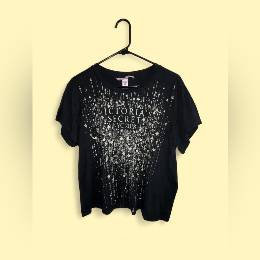 Victoria's Secret Black & Gold Graphic T-Shirt